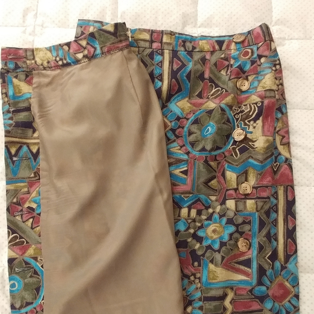 Colorful lined wrap skirt - Picture 3 of 6